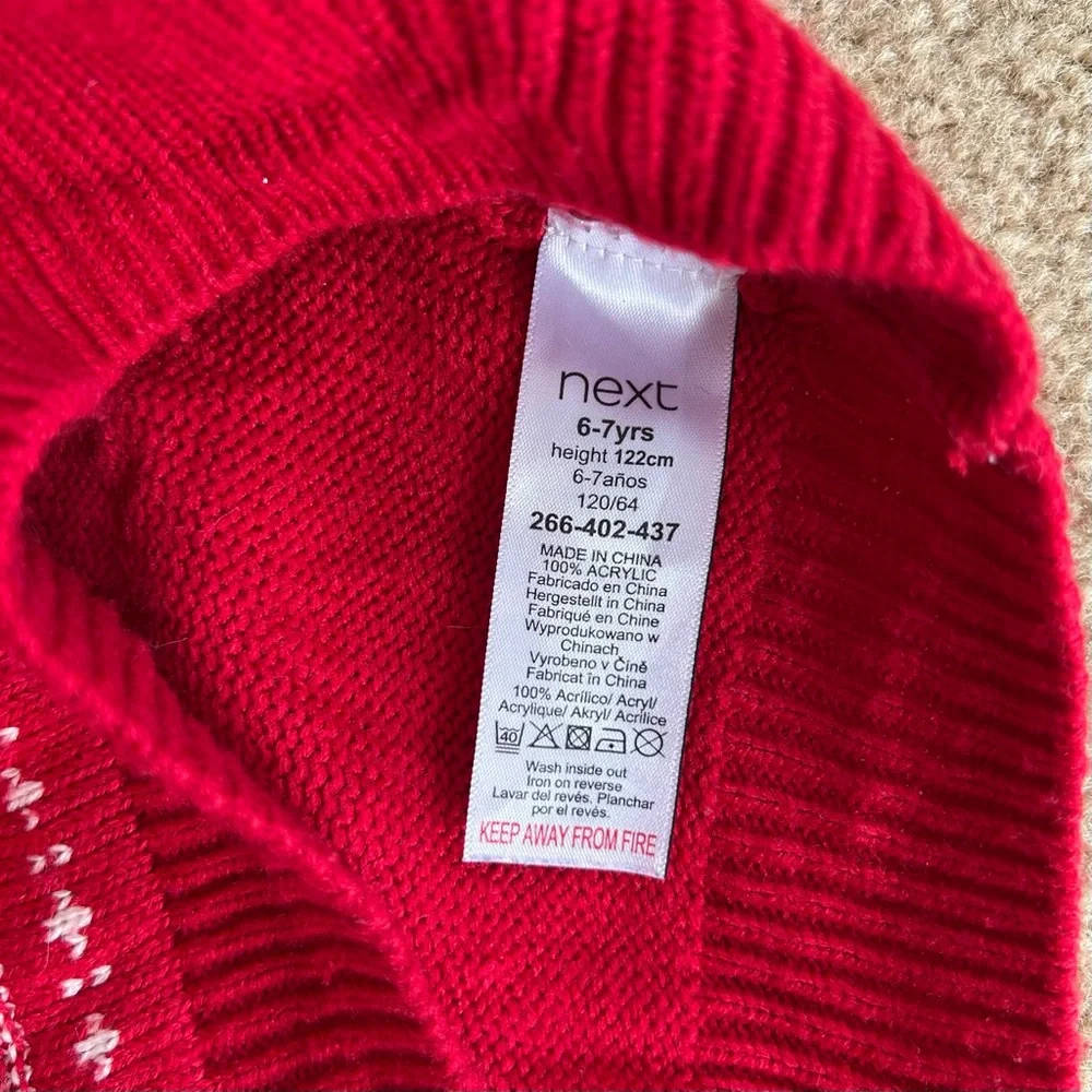 Disney by Next Vibrant Red Knit Mickey Mouse Kid's Sweater Size 6-7 - Picture 3 of 12